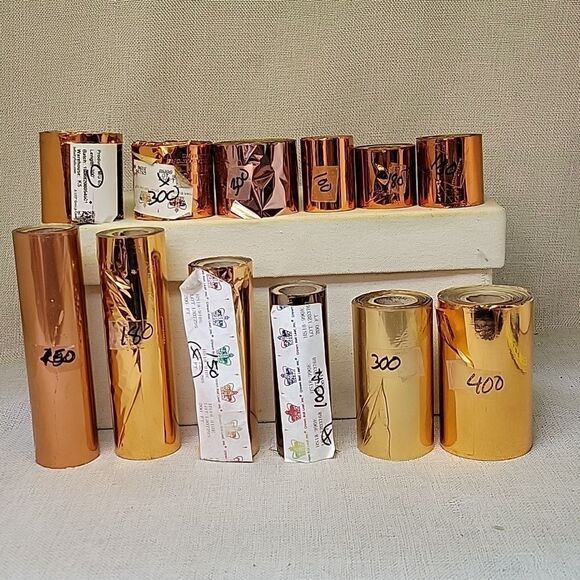 Crown Leaf  Foil Rolls - Rose Gold,Copper (Set 5) - Picture 1 of 6